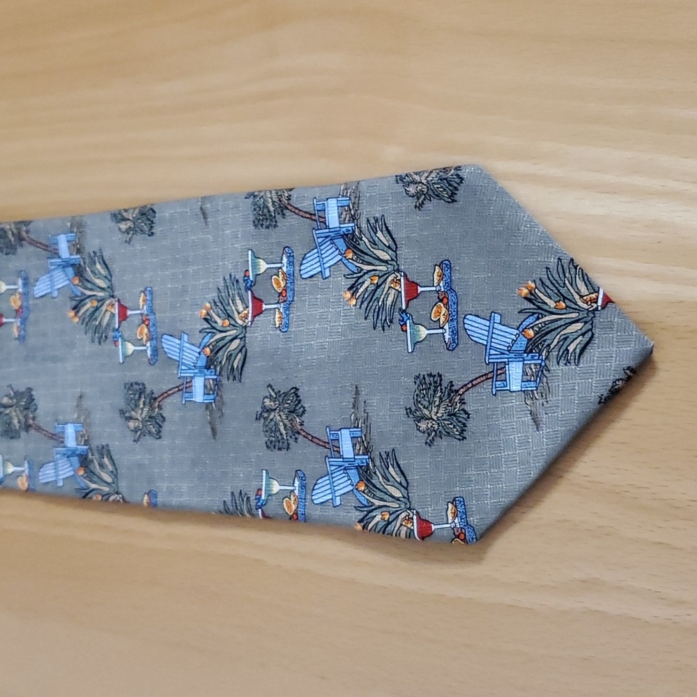 Croft & Barrow Beach and Drinks Print Silk Tie